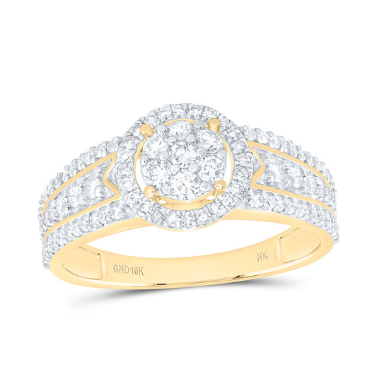 10K Yellow Gold 5/8Ctw Natural Diamond Fashion Round Ring