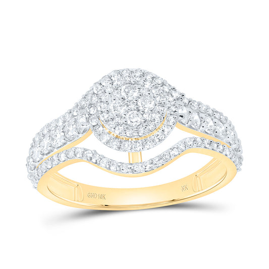 10K Yellow Gold 3/4Ctw Natural Diamond Fashion Round Ring