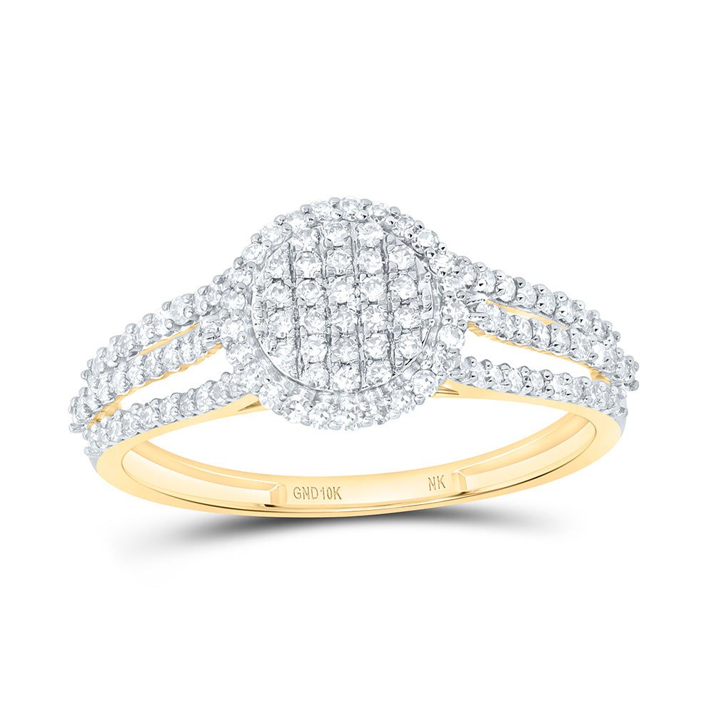 10K Yellow Gold 3/8Ctw Natural Diamond Fashion Round Ring
