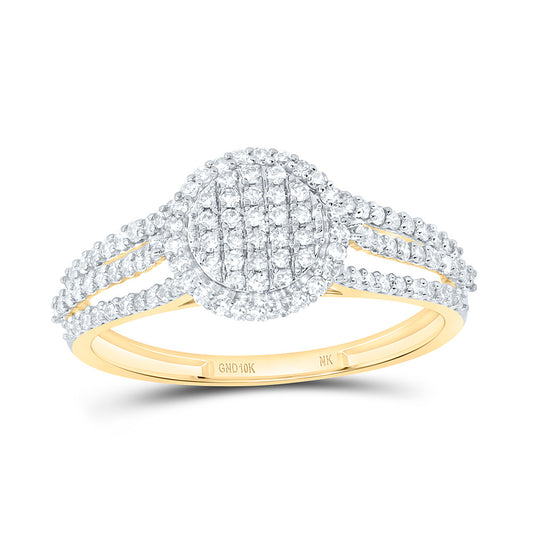 10K Yellow Gold 3/8Ctw Natural Diamond Fashion Round Ring