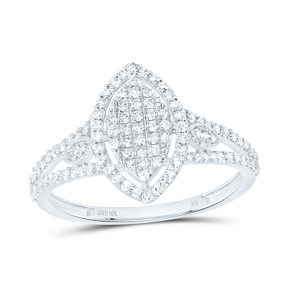 10K Yellow Gold 3/8Ctw Natural Diamond Fashion Marquise Ring