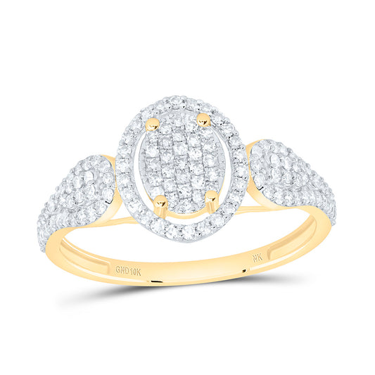 10K Yellow Gold 1/2Ctw Natural Diamond Fashion Oval Ring
