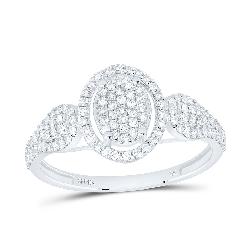 10K Yellow Gold 1/2Ctw Natural Diamond Fashion Oval Ring