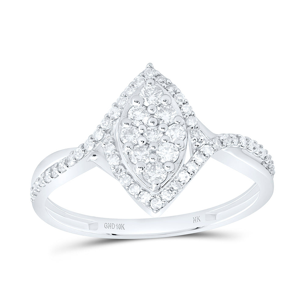 10K Yellow Gold 3/8Ctw Natural Diamond Fashion Marquise Ring