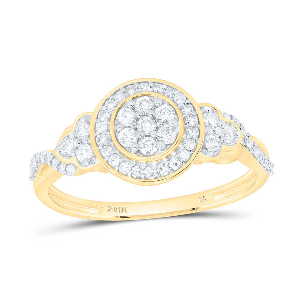 10K Yellow Gold 1/3Ctw Natural Diamond Fashion Round Ring