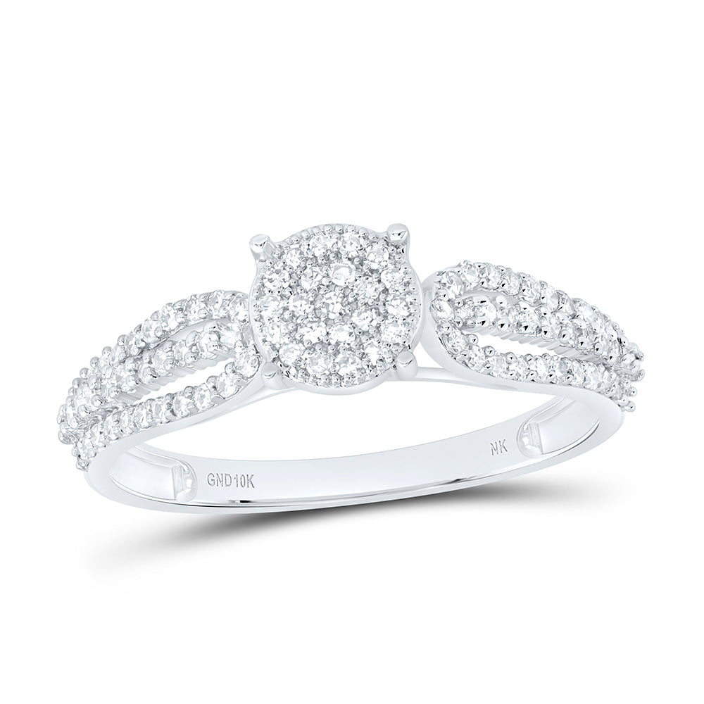 10K Yellow Gold 1/3Ctw Natural Diamond Fashion Round Ring