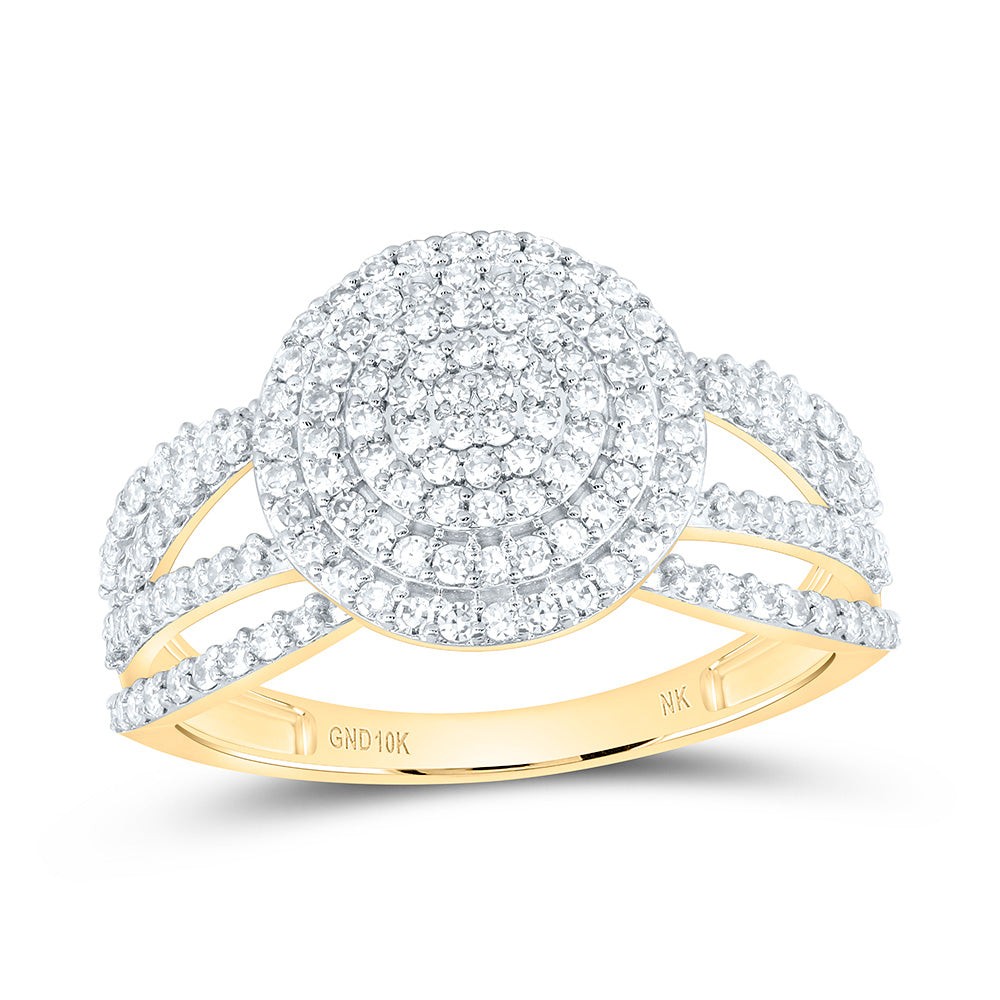 10K Yellow Gold 5/8Ctw Natural Diamond Fashion Round Ring
