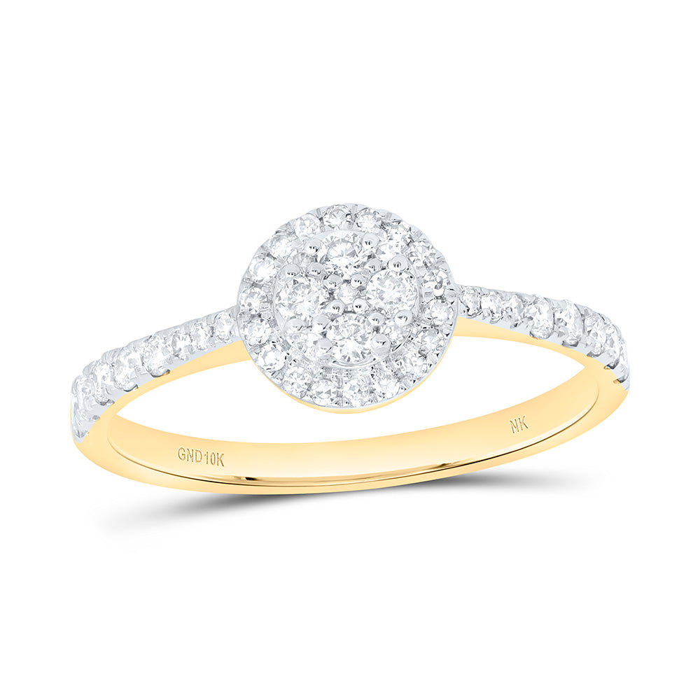 10K Yellow Gold 1/3Ctw Natural Diamond Fashion Round Ring