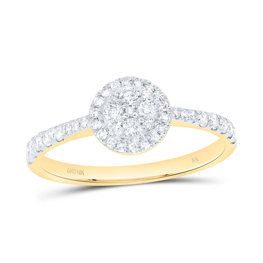 10K Yellow Gold 1/3Ctw Natural Diamond Fashion Round Ring