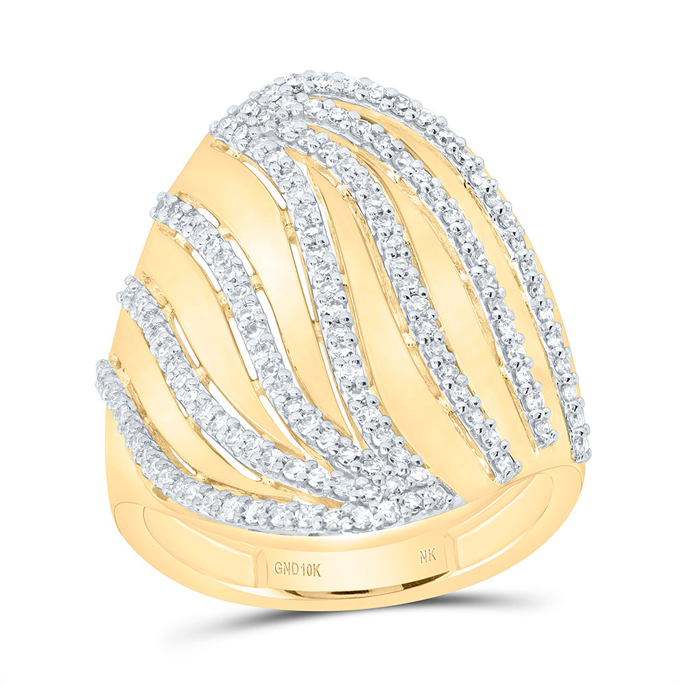 10K Yellow Gold 1/2Ctw Natural Diamond Fashion Ring