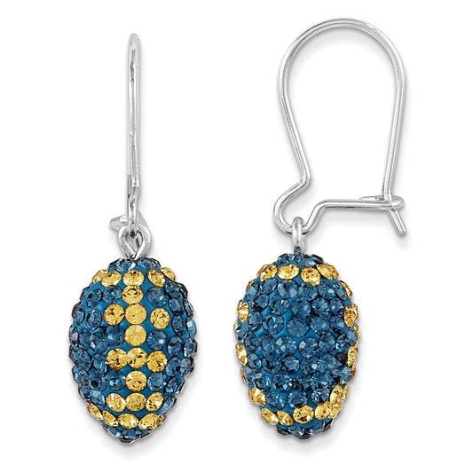 Sterling Silver Swarovski Elements Football Earrings
