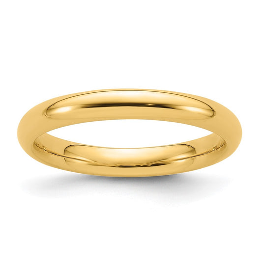 14k Yellow Gold 3mm Standard Weight Comfort Fit Wedding Band Size 4.5