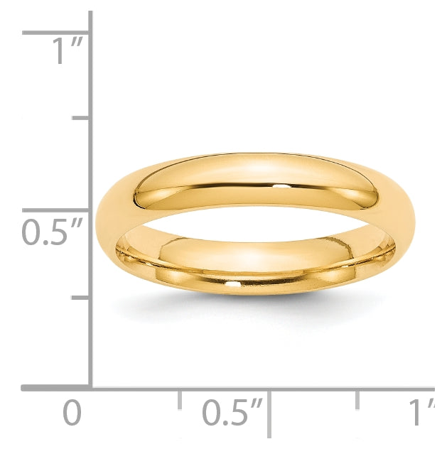 14k Yellow Gold 4mm Standard Weight Comfort Fit Wedding Band Size 5