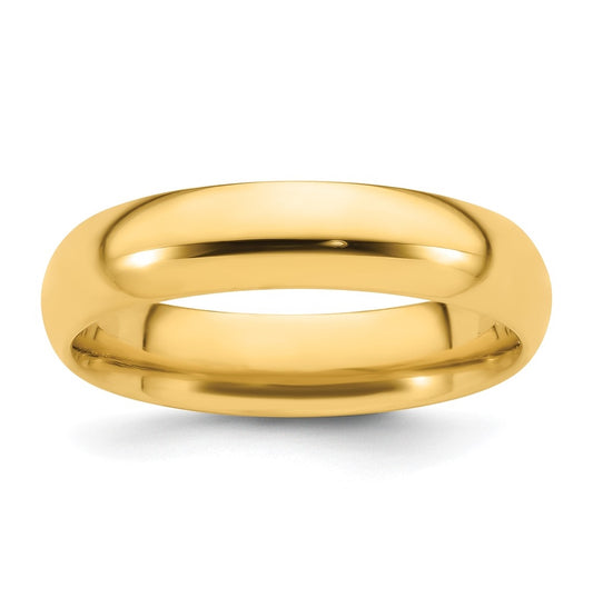 14k Yellow Gold 5mm Standard Weight Comfort Fit Wedding Band Size 5