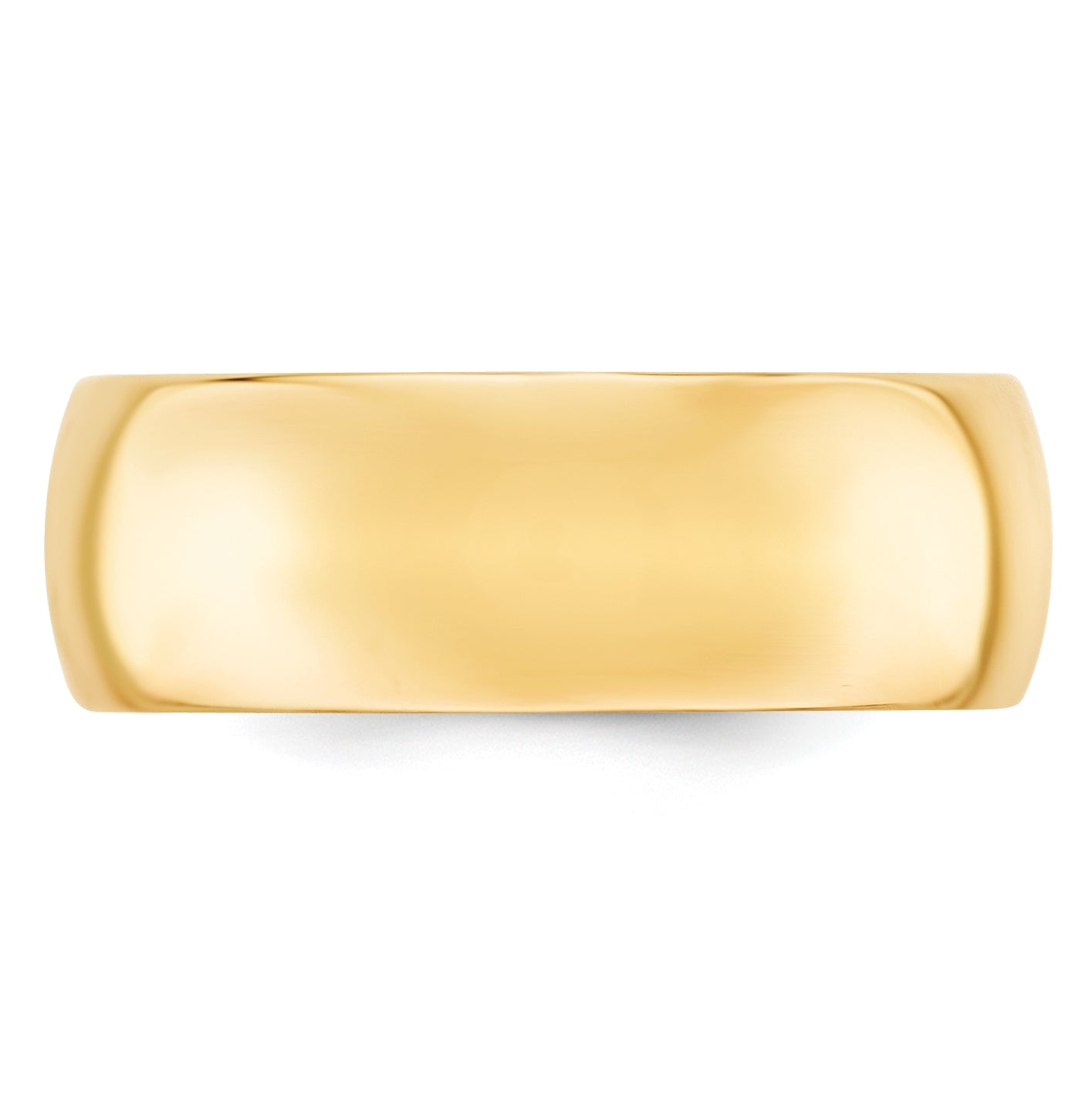 14k Yellow Gold 8mm Standard Weight Comfort Fit Wedding Band Size 5