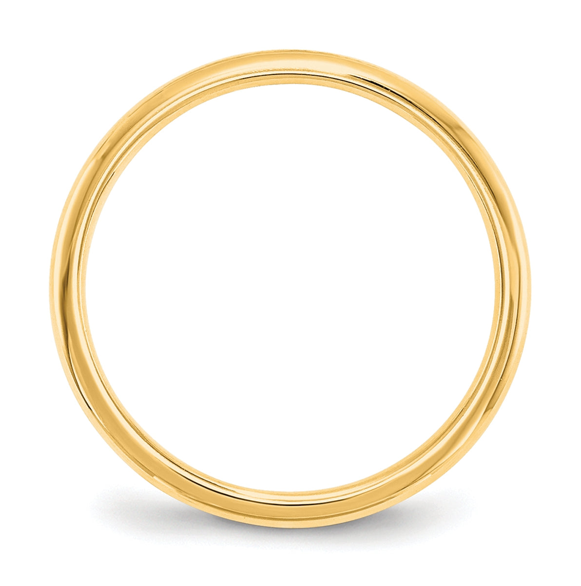 14k Yellow Gold 2mm Lightweight Comfort Fit Wedding Band Size 5.5