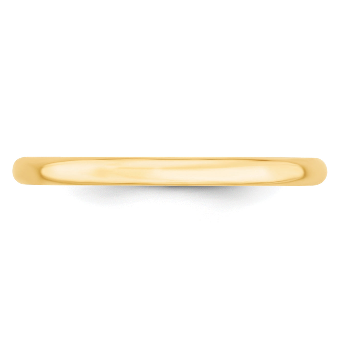 14k Yellow Gold 2mm Lightweight Comfort Fit Wedding Band Size 5