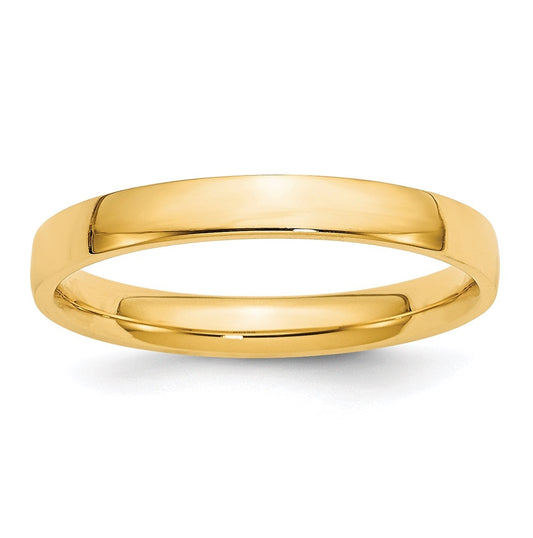 14k Yellow Gold 3mm Lightweight Comfort Fit Wedding Band Size 4.5