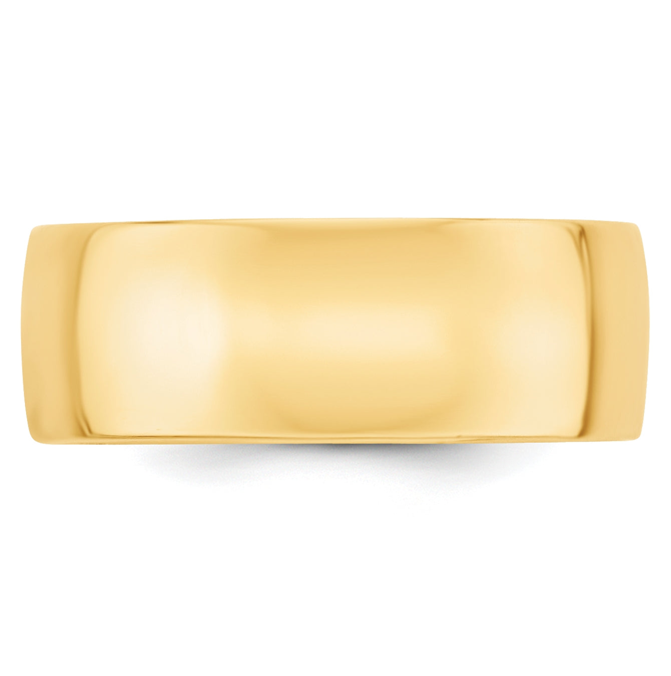14k Yellow Gold 8mm Lightweight Comfort Fit Wedding Band Size 5.5