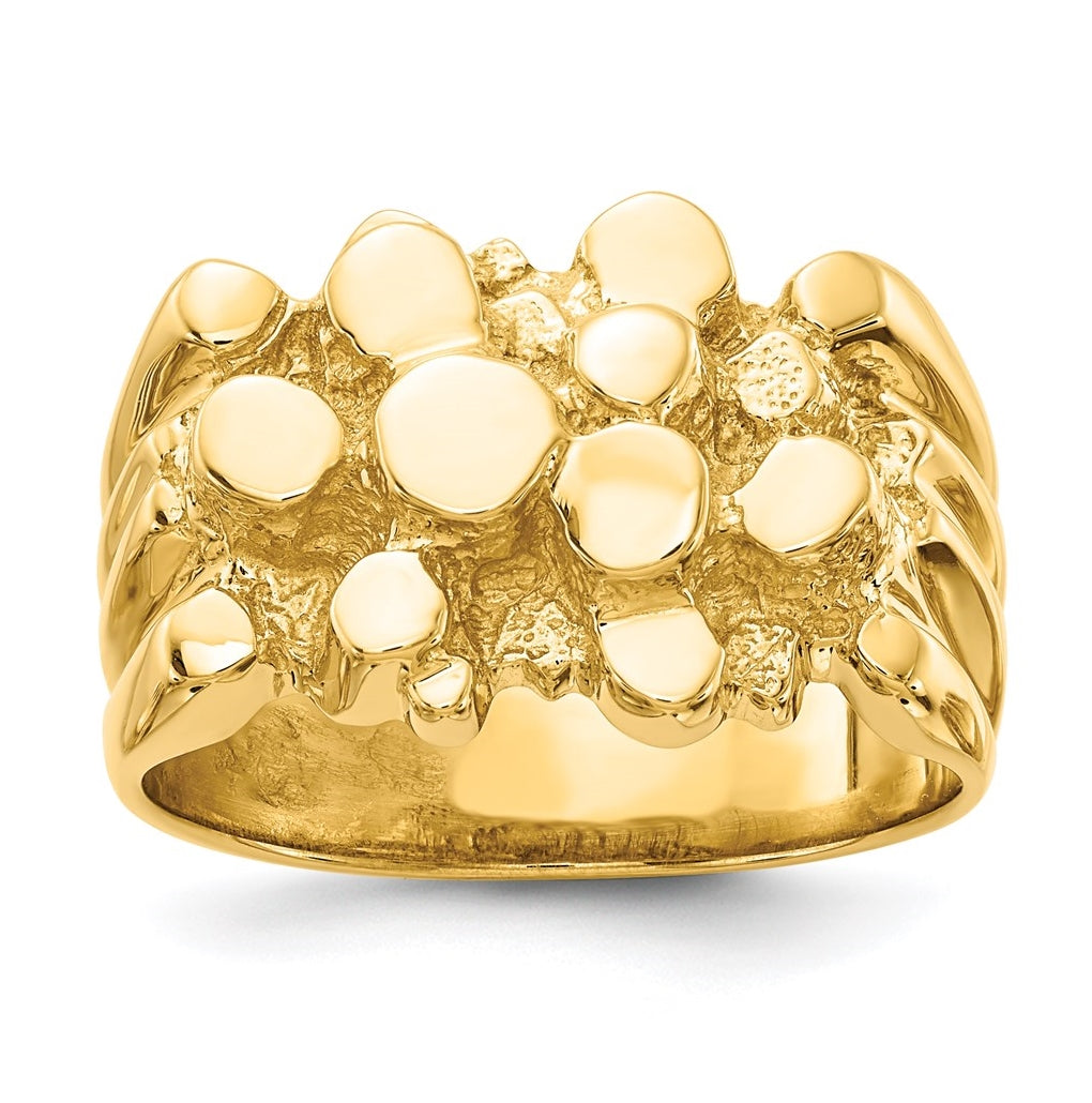 10K Yellow Gold Men's Nugget Ring