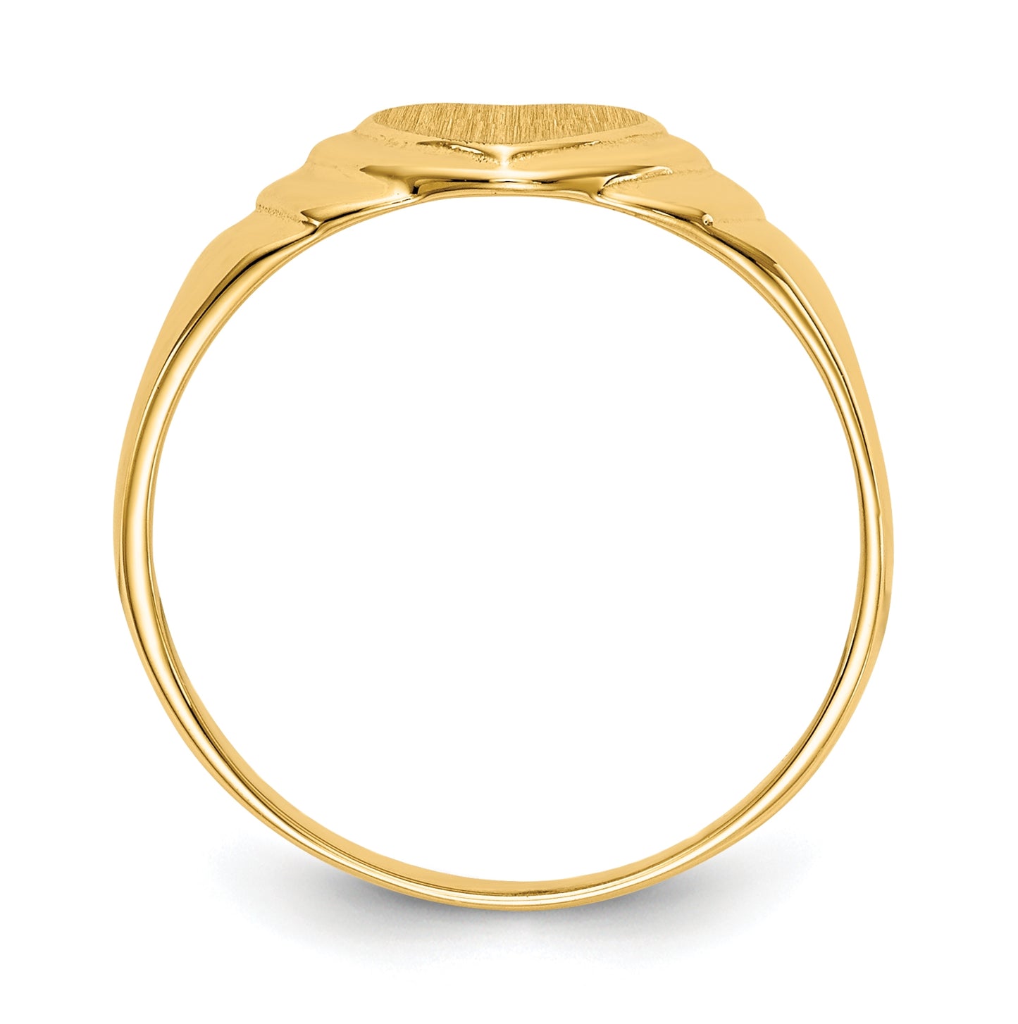 14K Yellow Gold 6.75x6.75mm Closed Back Children's Heart Signet Ring