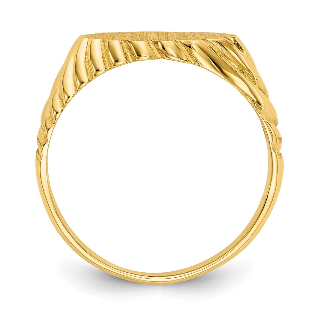 14k Yellow Gold 10.0x7.5mm Open Back Signet Ring