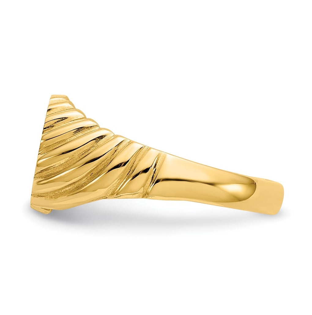 14k Yellow Gold 10.0x7.5mm Open Back Signet Ring