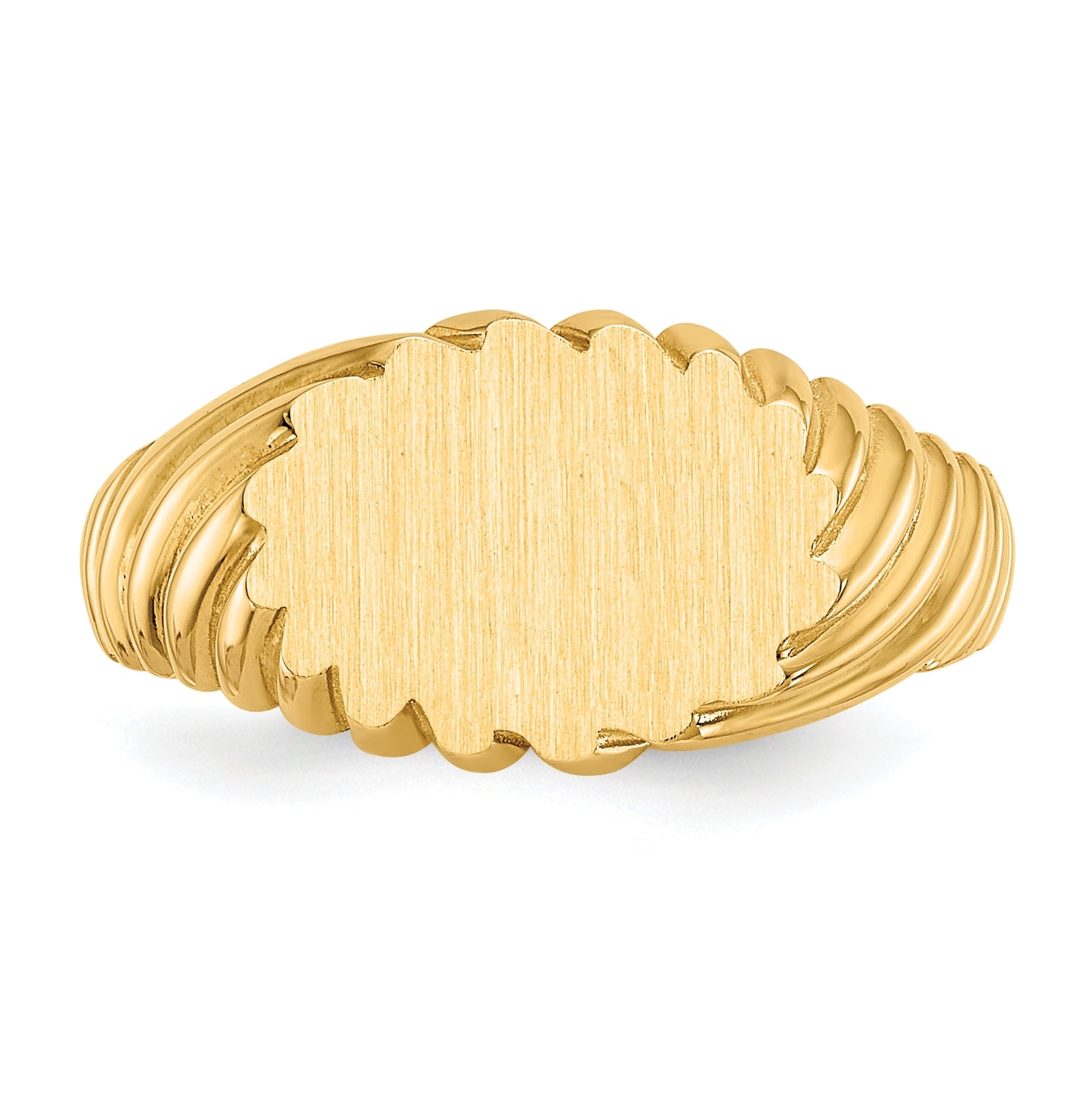 14K Yellow Gold 7.5x10.0mm Open Back Signet Ring