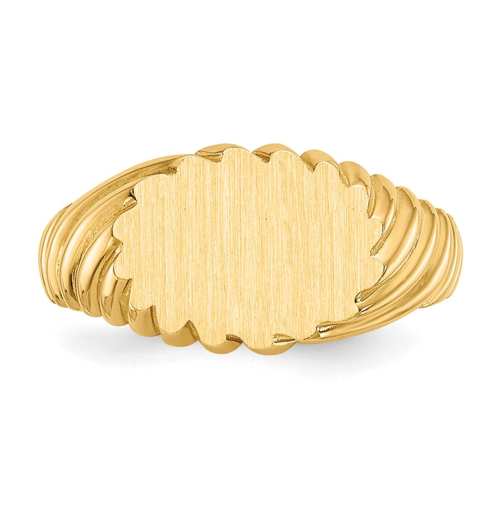 14k Yellow Gold 10.0x7.5mm Open Back Signet Ring