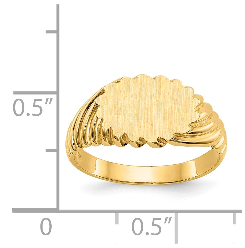 14K Yellow Gold 7.5x10.0mm Open Back Signet Ring