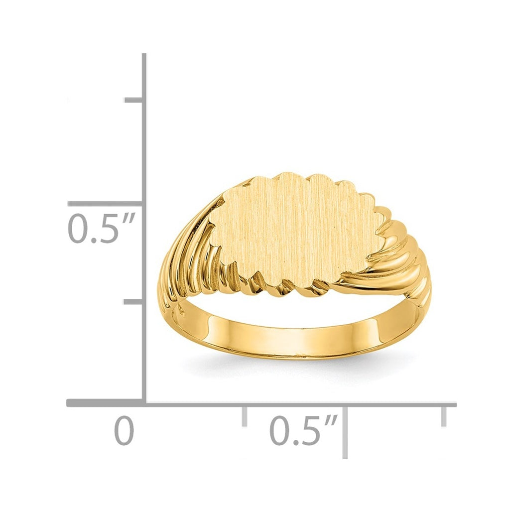 14k Yellow Gold 10.0x7.5mm Open Back Signet Ring