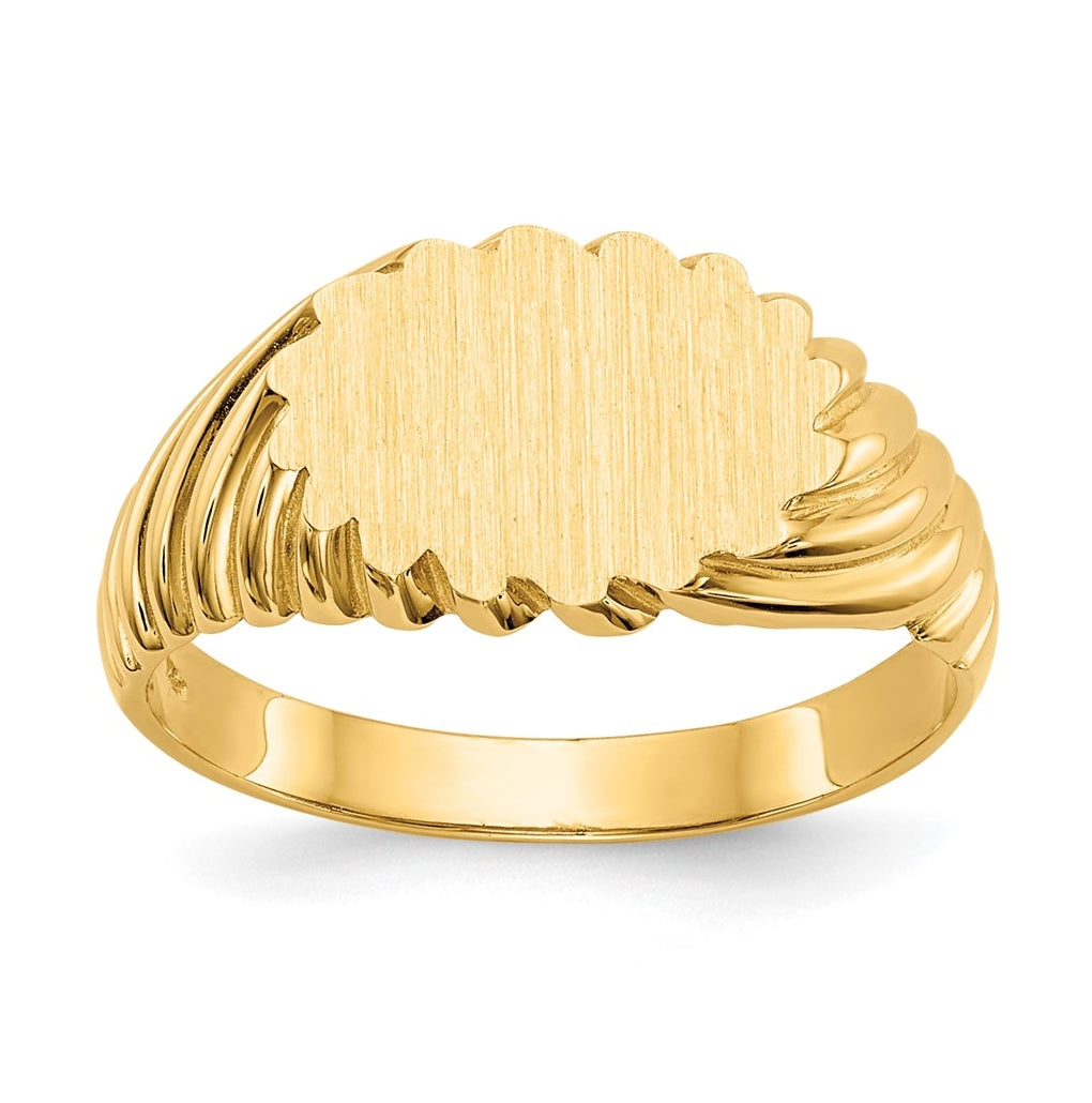 14K Yellow Gold 7.5x10.0mm Open Back Signet Ring