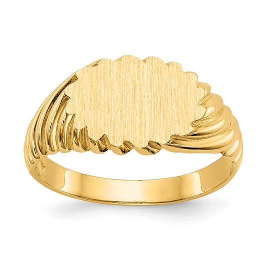 14K Yellow Gold 7.5x10.0mm Open Back Signet Ring