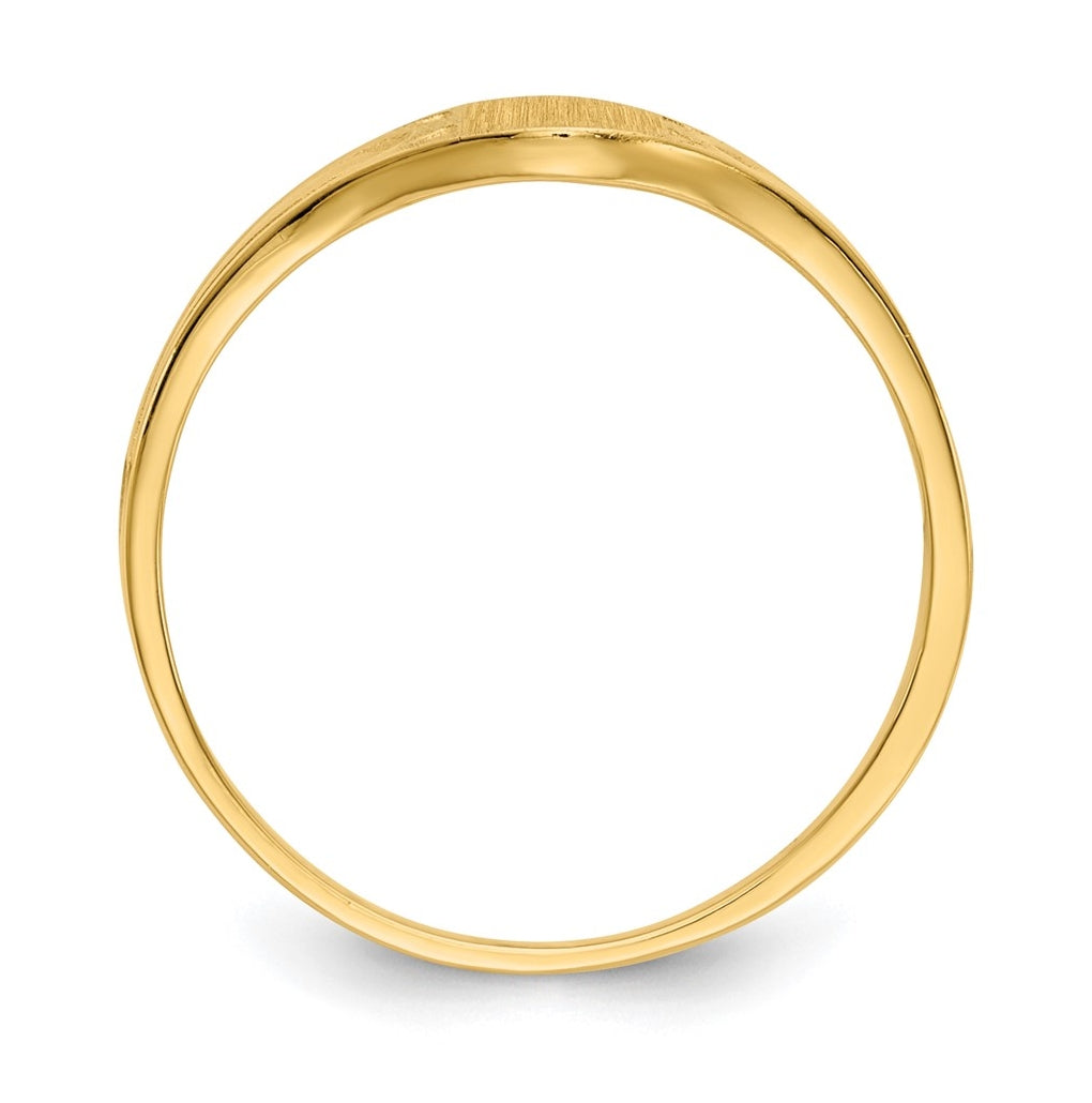 14k Yellow Gold 6.5x4.0mm Closed Back Children's Signet Ring