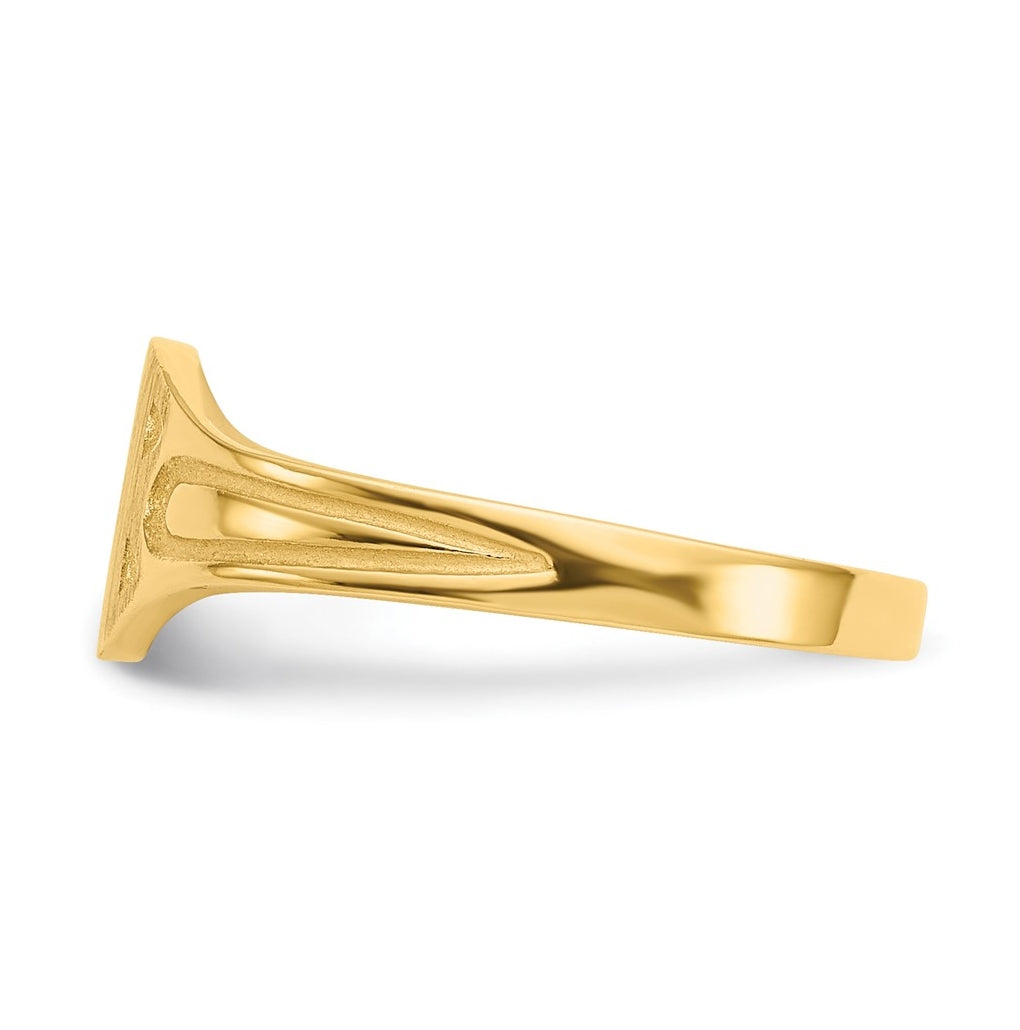 14k Yellow Gold 6.5x4.0mm Closed Back Children's Signet Ring