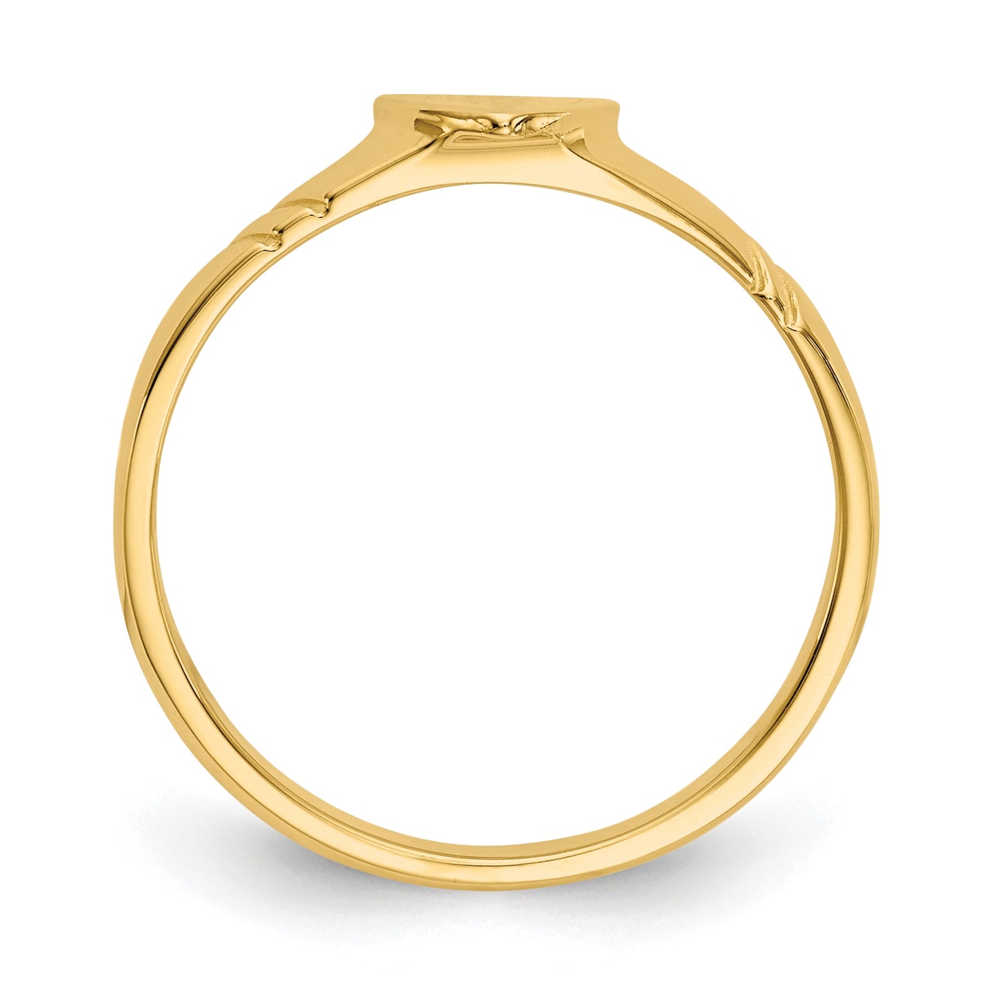 14K Yellow Gold Childrens Heart Ring,  2mm