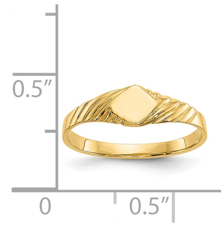 14K Yellow Gold Child's Fancy Signet Ring