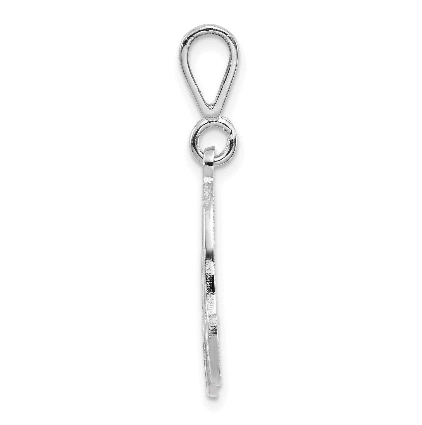 10K White Gold Filigree Initial A Pendant