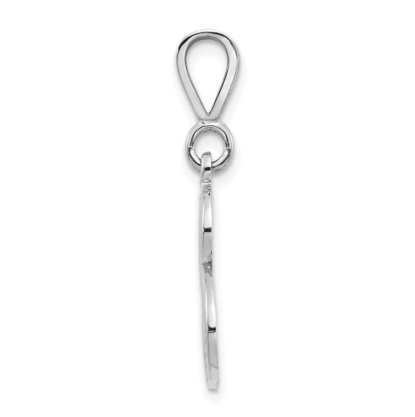 10K White Gold Filigree Initial B Pendant