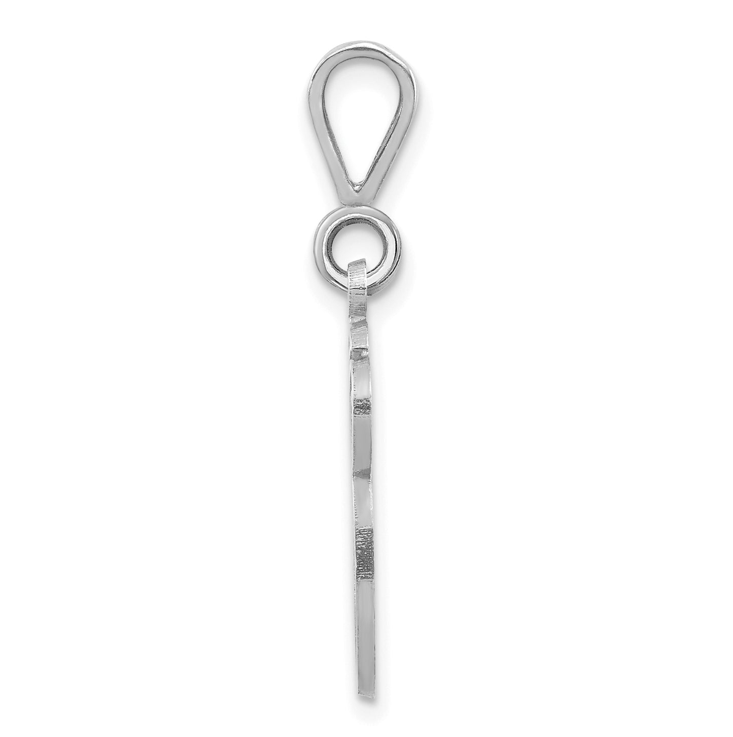 10K White Gold Filigree Initial G Pendant