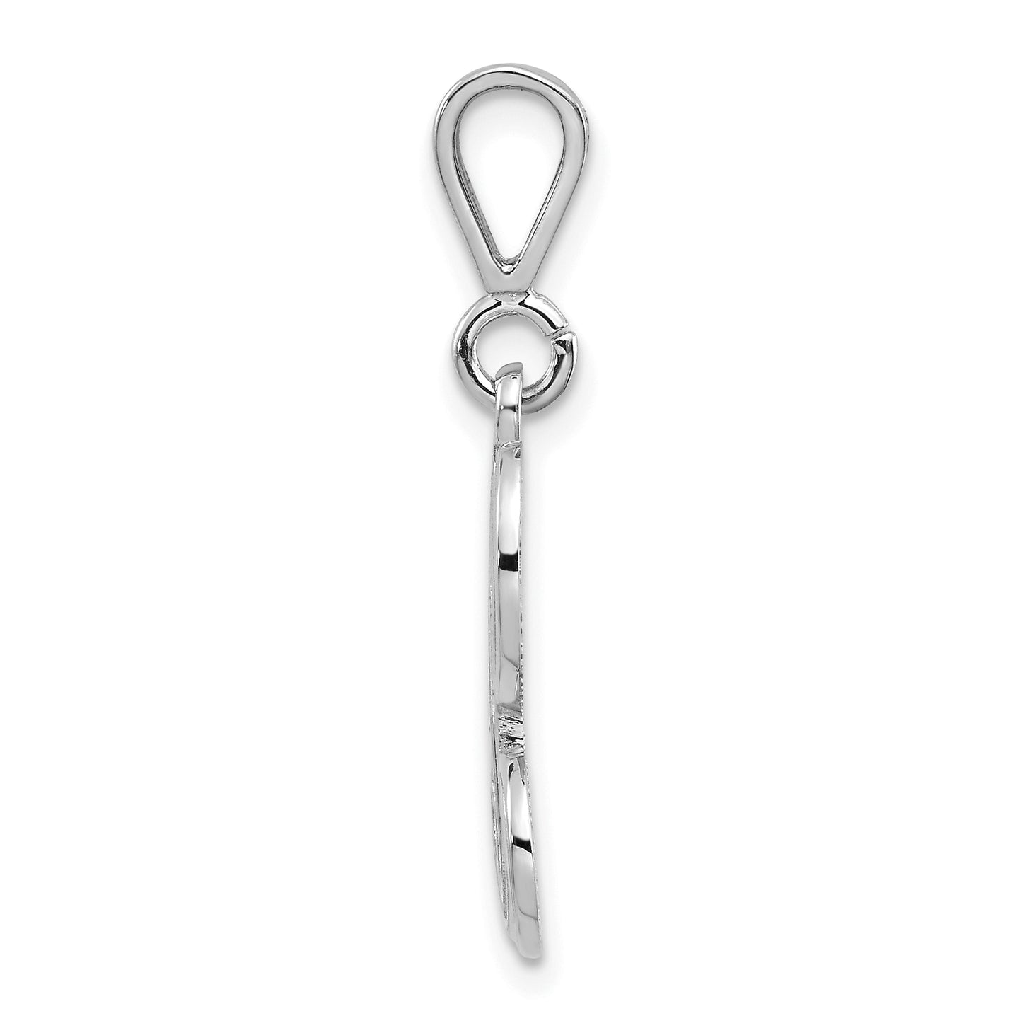 10K White Gold Filigree Initial H Pendant