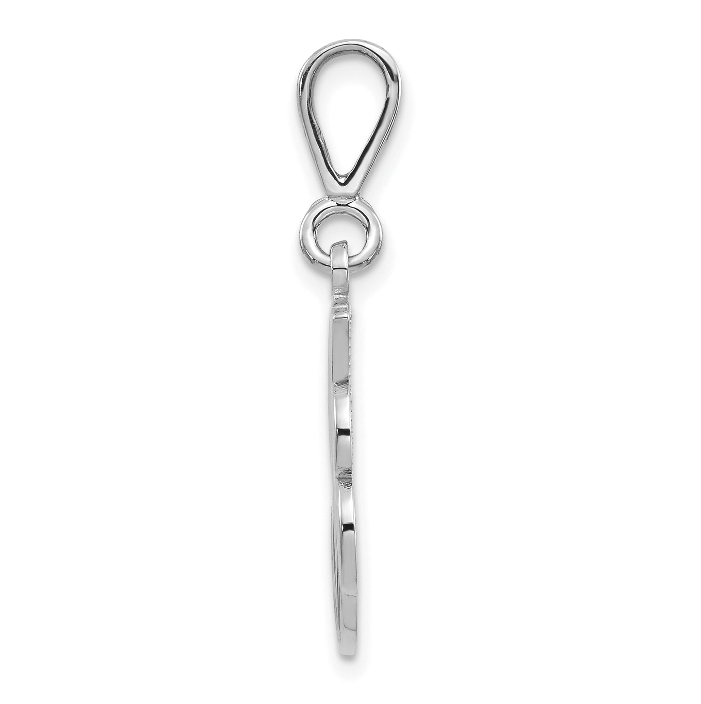 10K White Gold Filigree Initial J Pendant