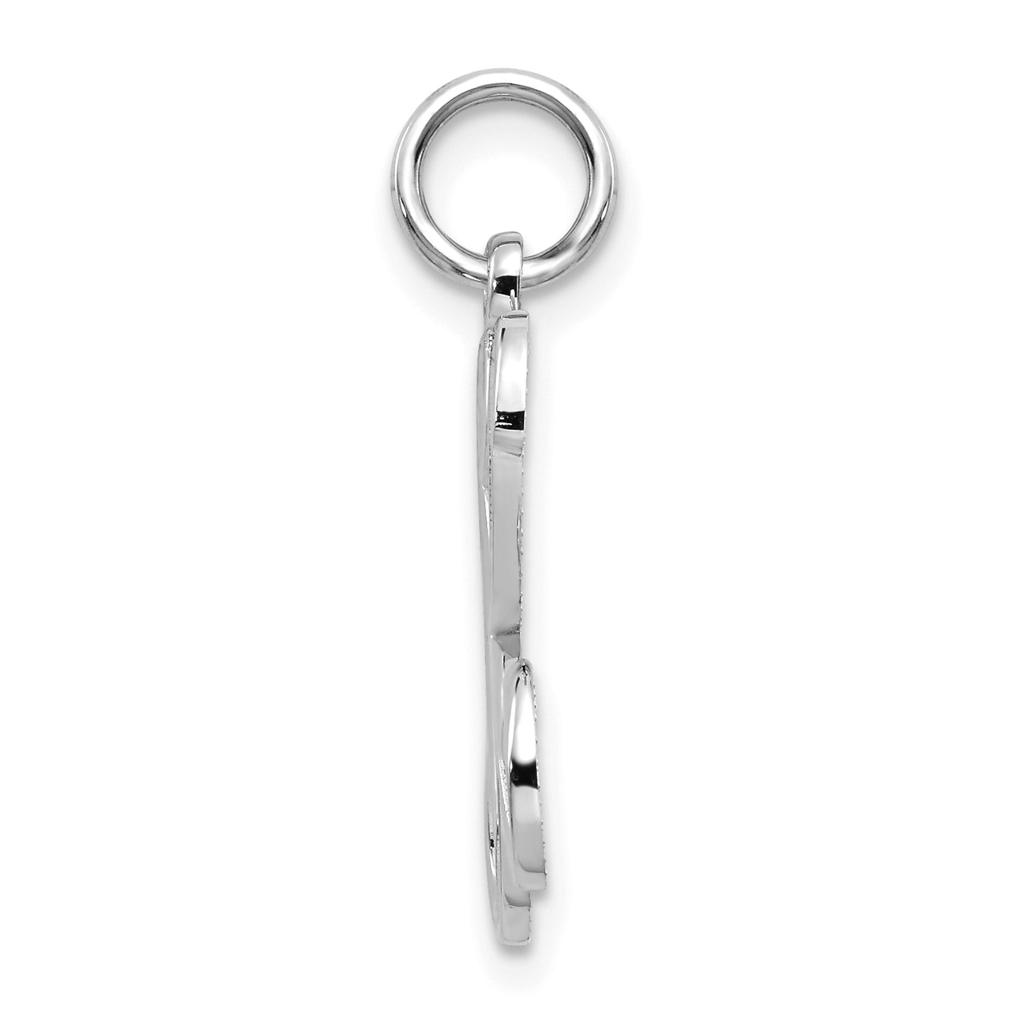 10K White Gold Filigree Initial K Pendant