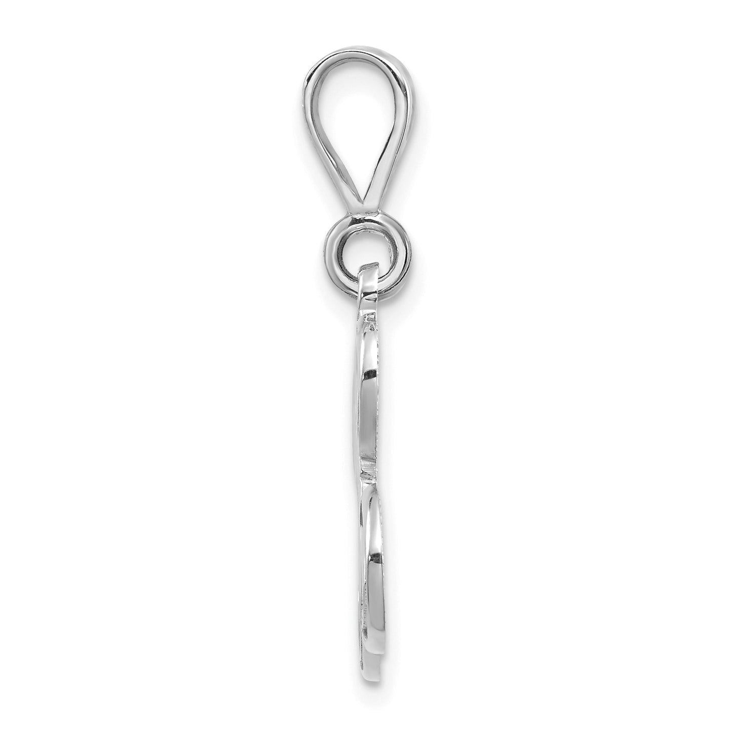 10K White Gold Filigree Initial L Pendant