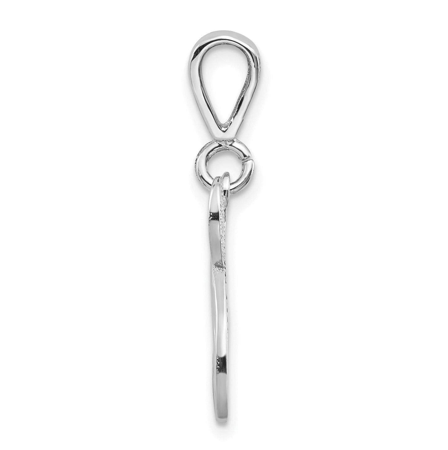 10K White Gold Filigree Initial N Pendant