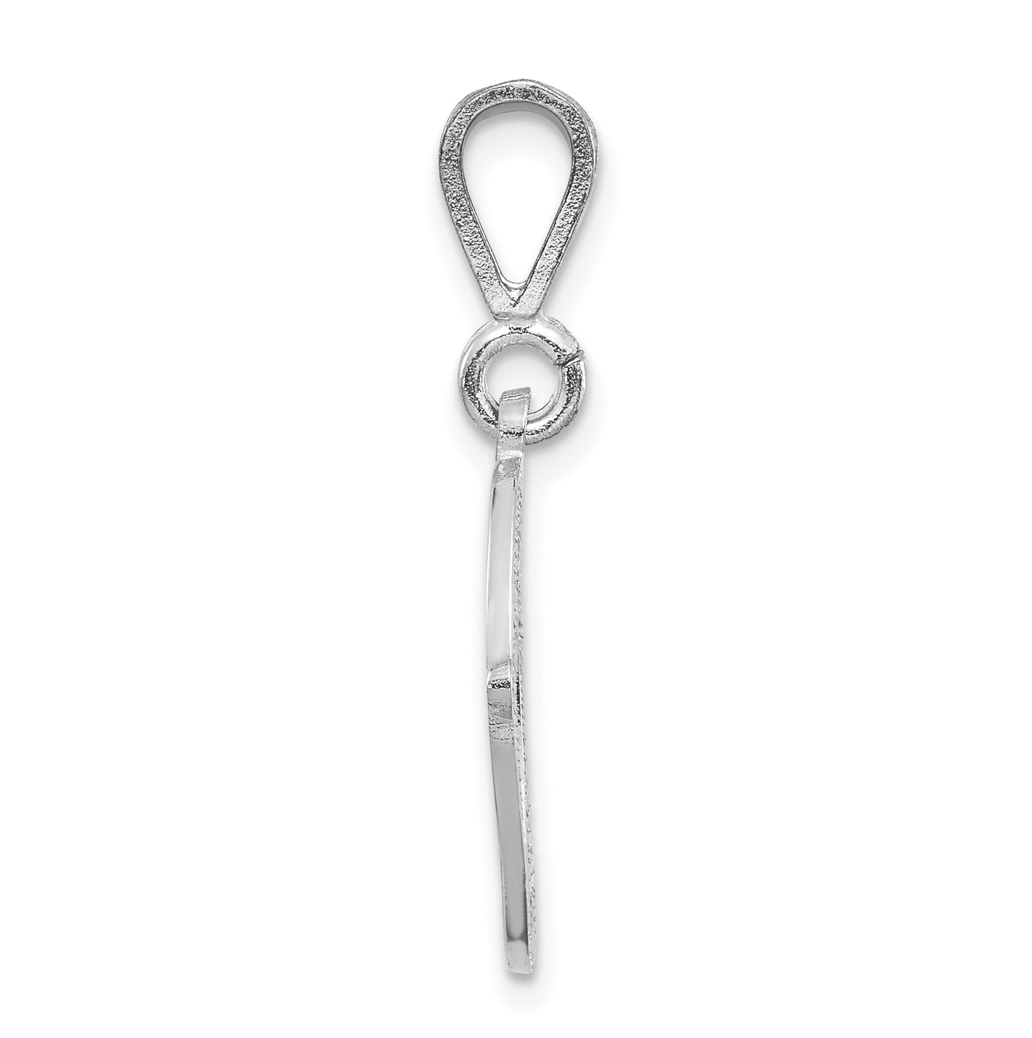 10K White Gold Filigree Initial O Pendant