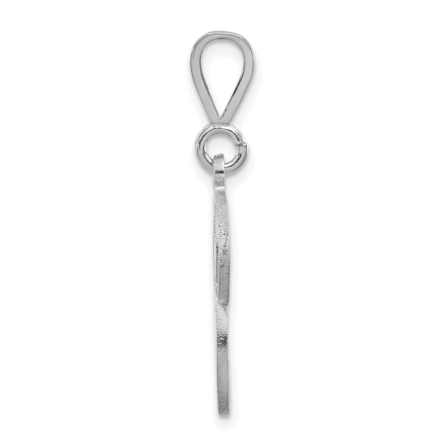 10K White Gold Filigree Initial P Pendant
