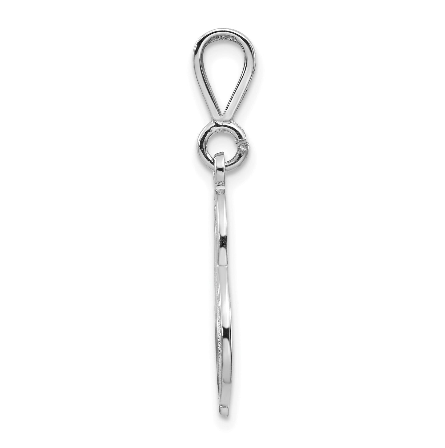 10K White Gold Filigree Initial S Pendant