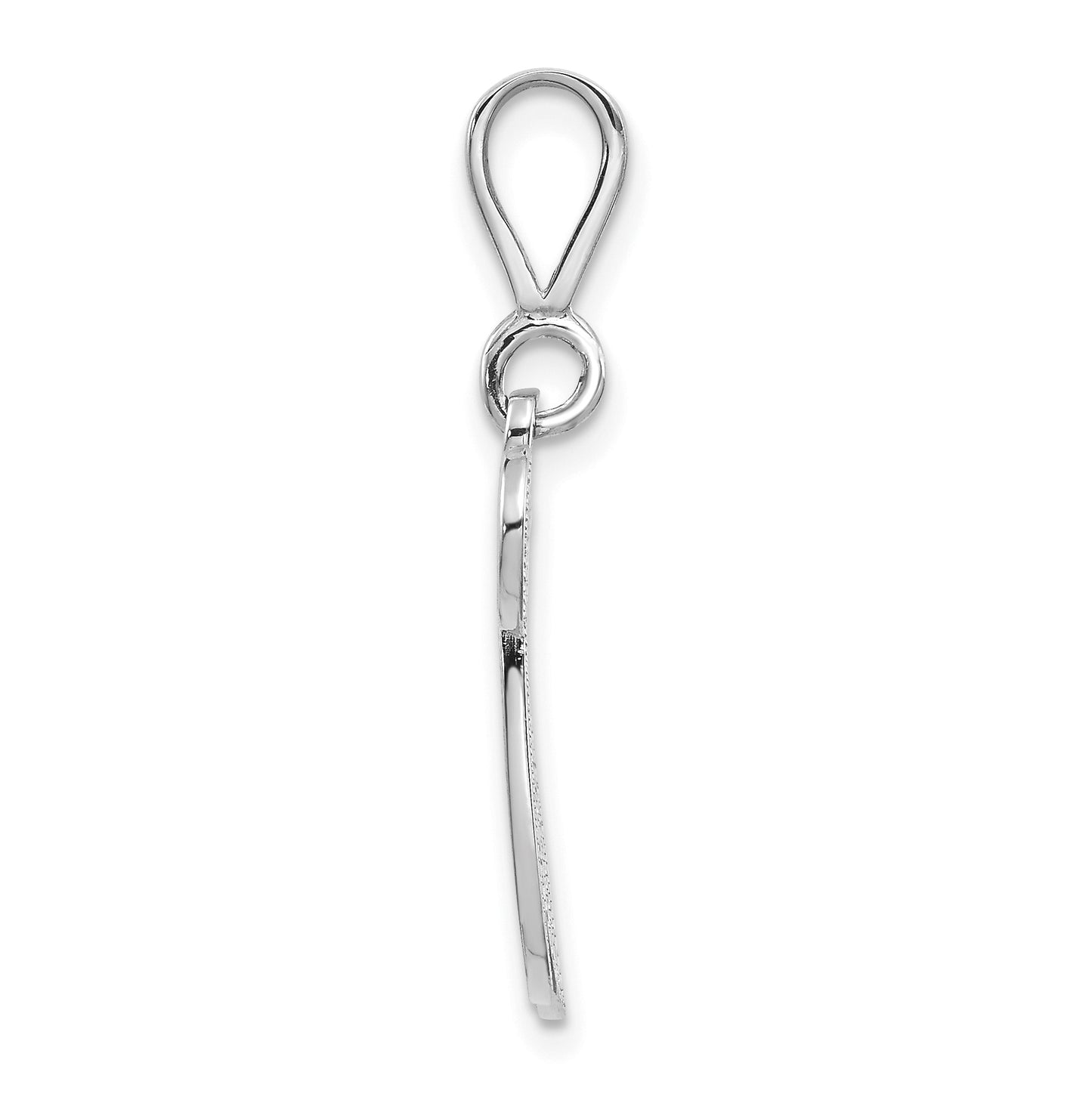 10K White Gold Filigree Initial W Pendant