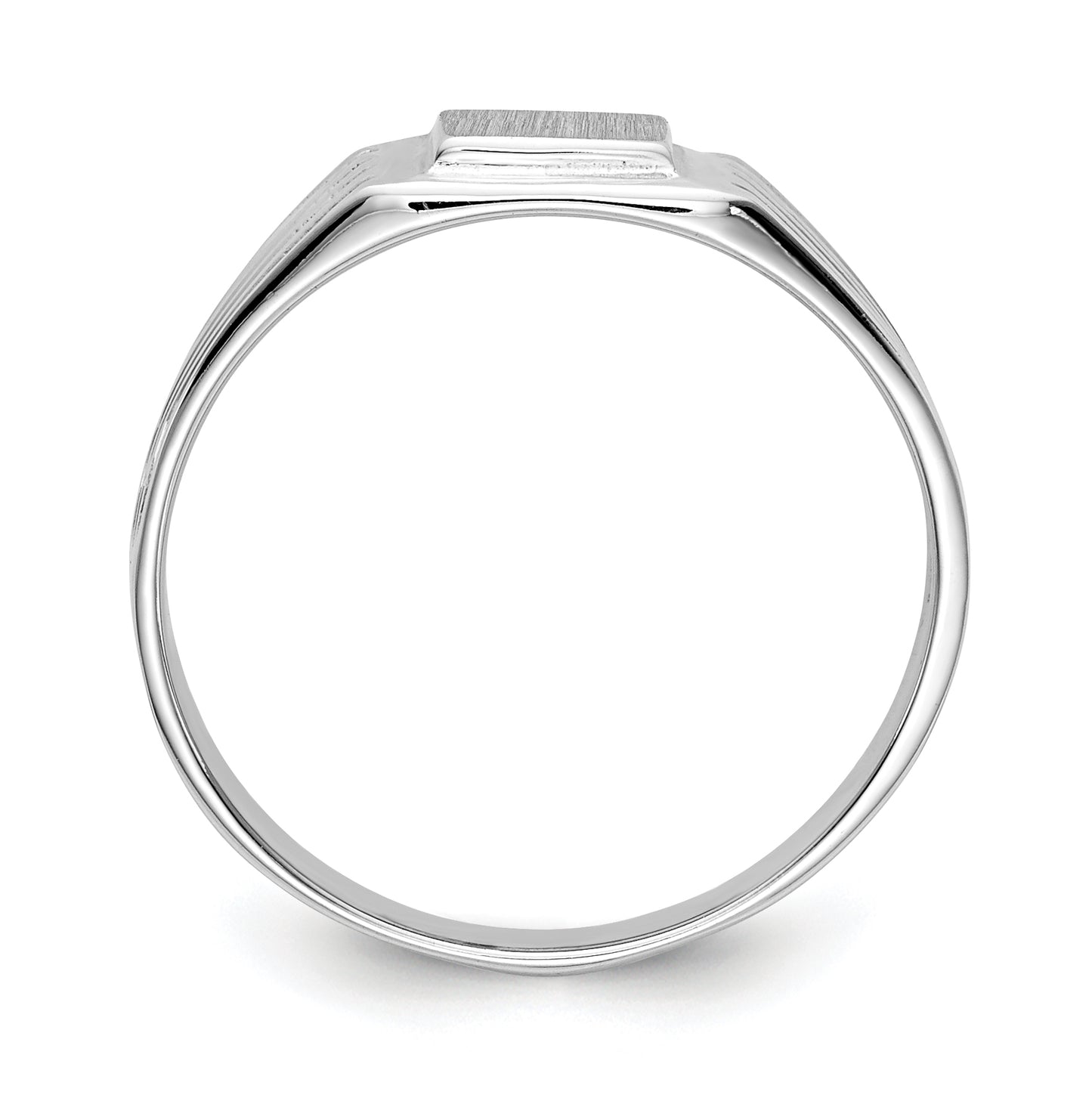 14k White Gold 5.25x5.0mm Childs Open Back Signet Ring